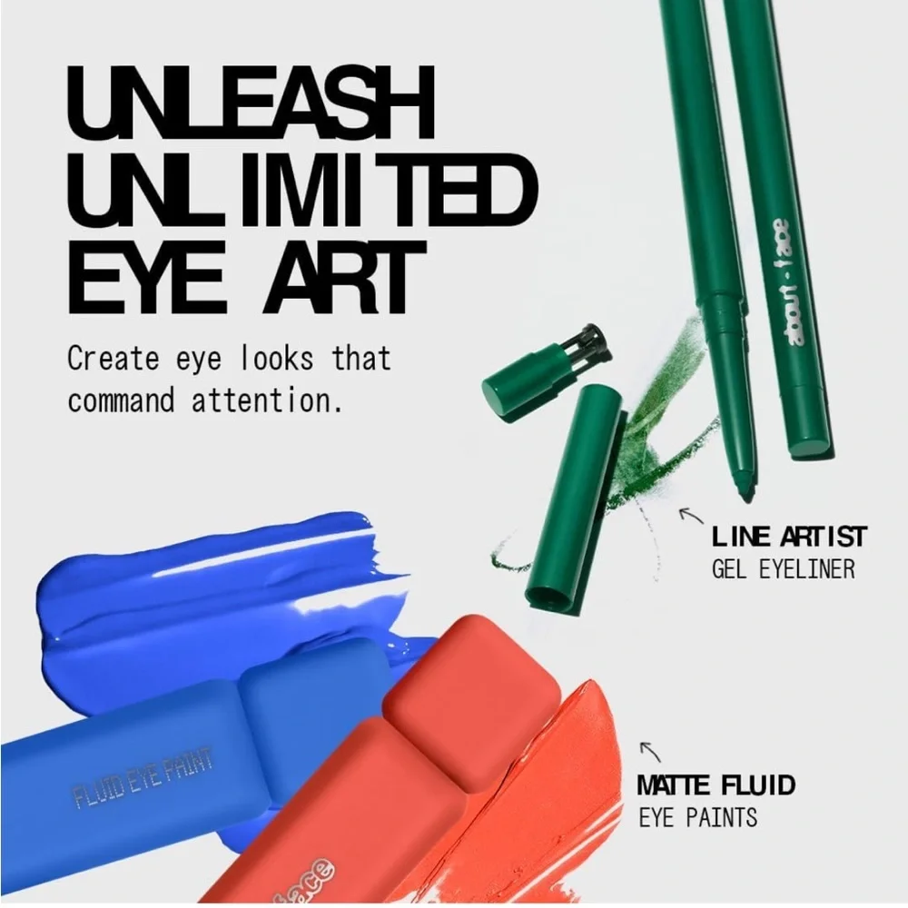 about-face Matte Eye Paint High-Pigment Liquid Eyeshadow Bright Blue Monday
